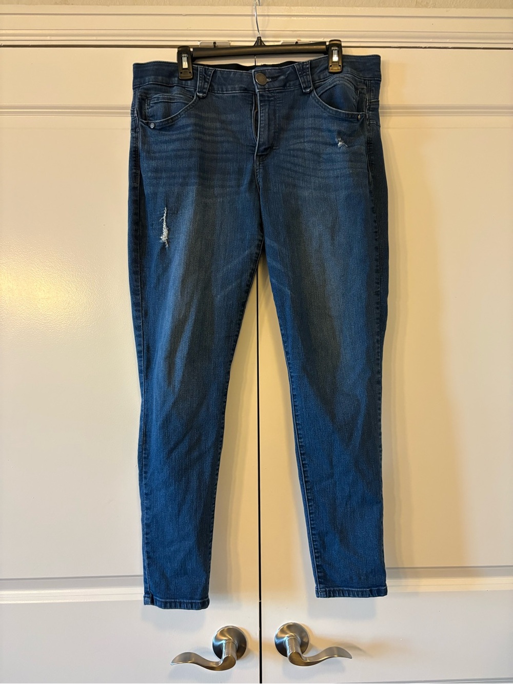 Democracy Dark Blue Skinny Jeans with Light Distressing